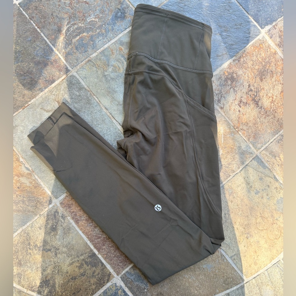 Olive Green Lululemon Fast and Free Tight 25”